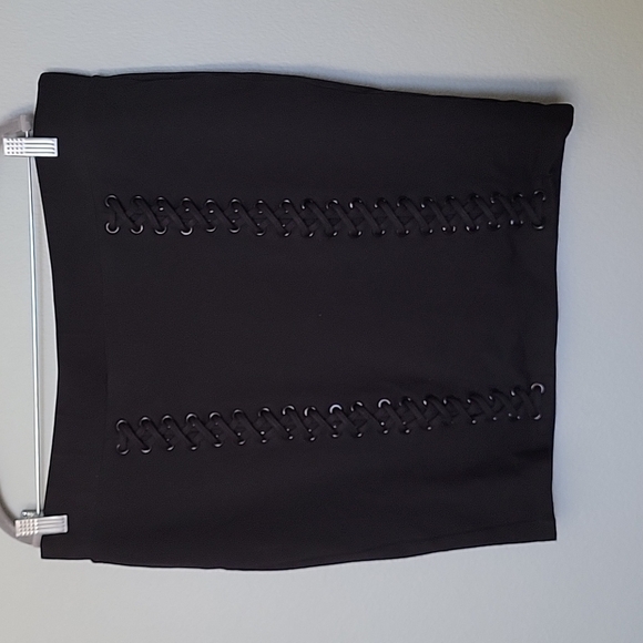 Torrid Steampunk Whimsigoth Sexy Boho Indie black lace up stretch skirt size 1X - Picture 3 of 8